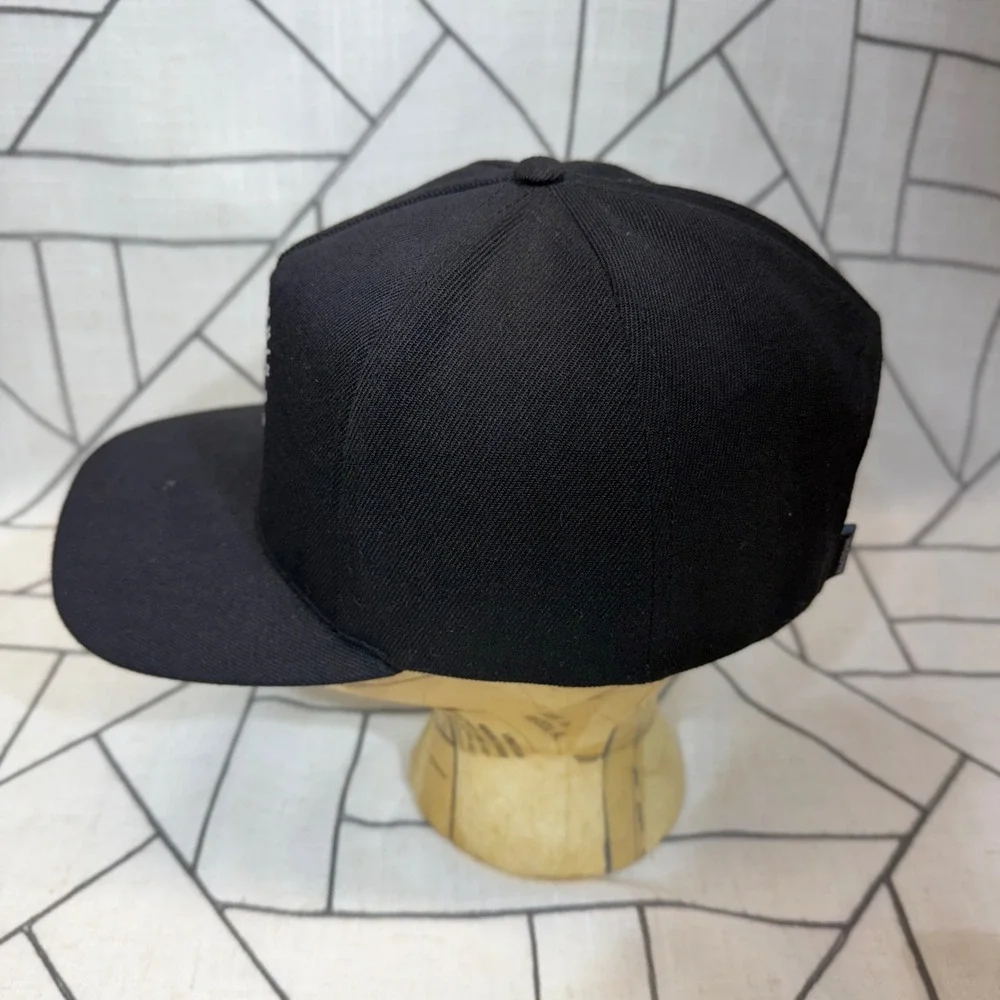 Pink Dolphin Snapback Hat OS Black Palm Tree‎ Wave Graphic Cap